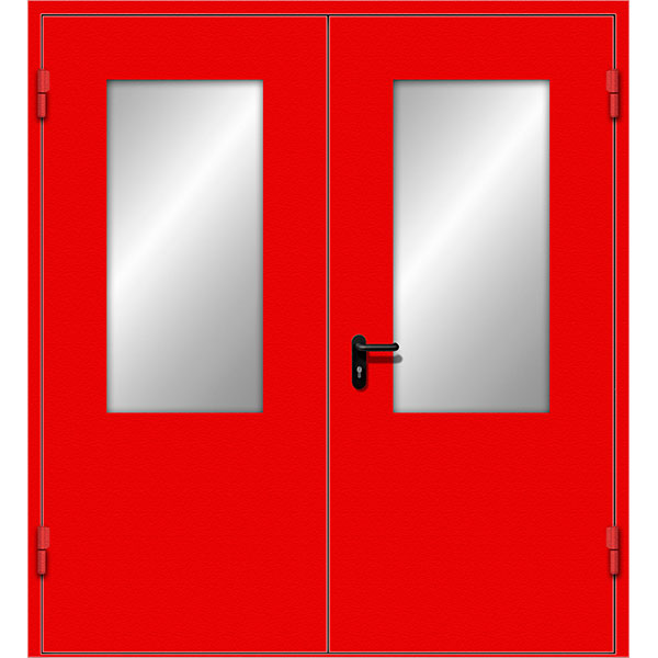 Двупольная противопожарная дверь с остеклением более 25% ДПМ 10