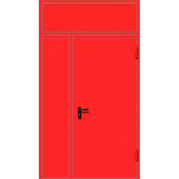 Противопожарная дверь с верхней и боковой фрамугой ДПМ 13