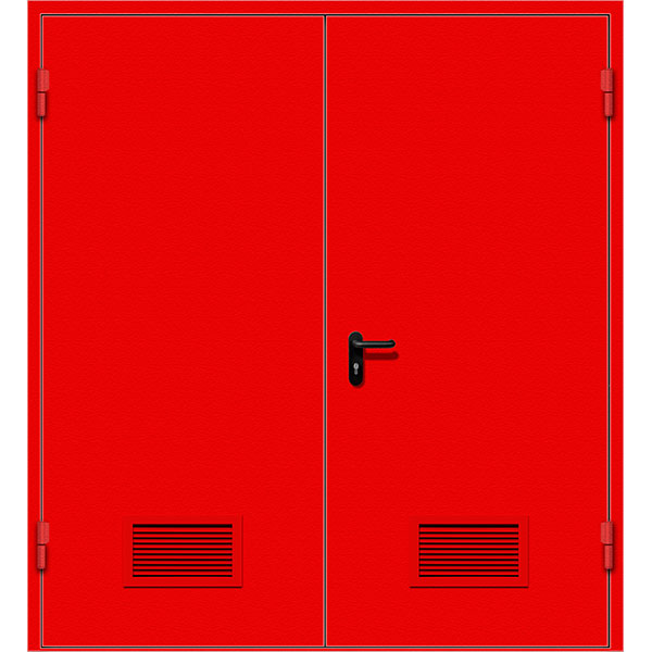 Двупольная противопожарная дверь с вентиляцией  ДПМ 15
